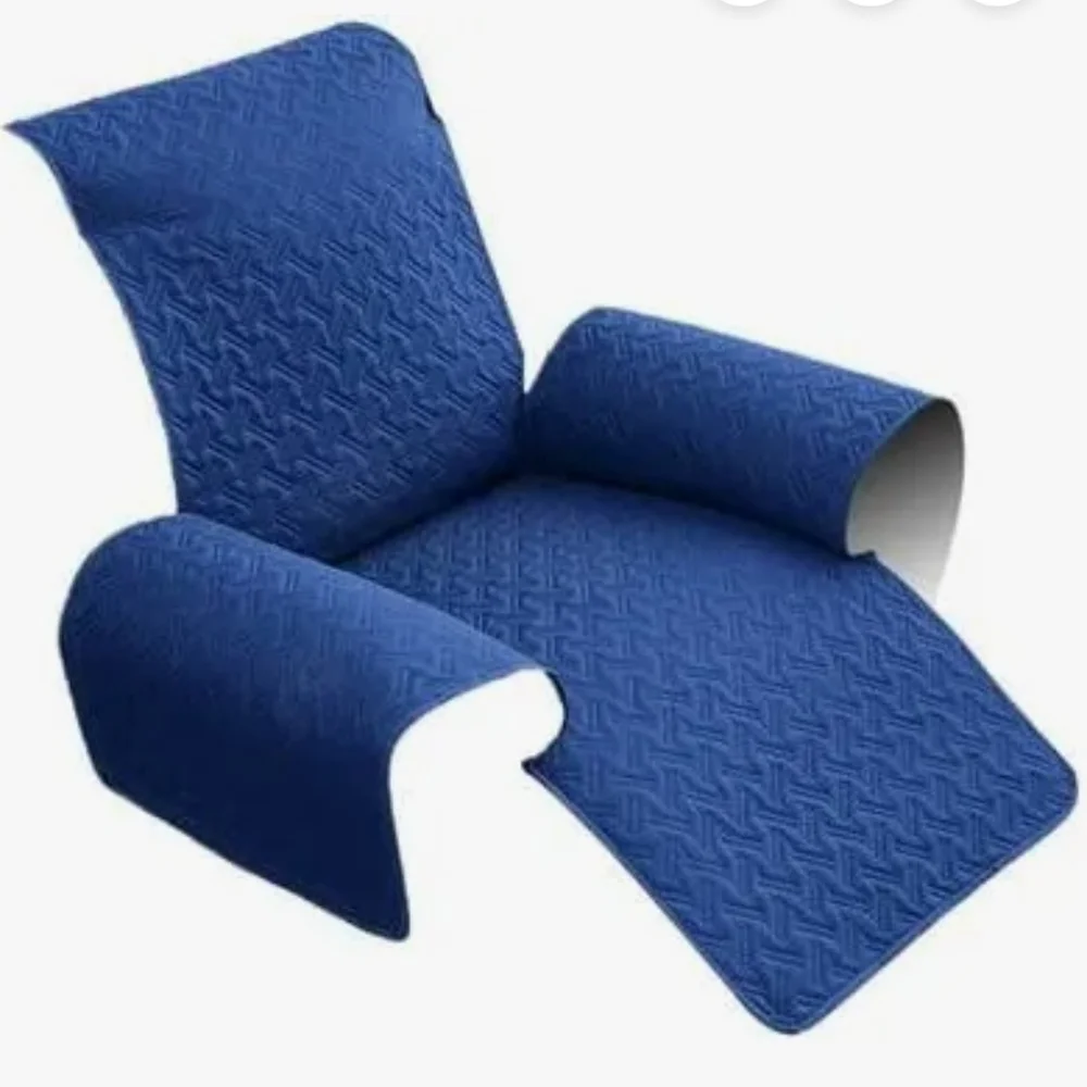 Navy Blue Quilted Recliner Cover New